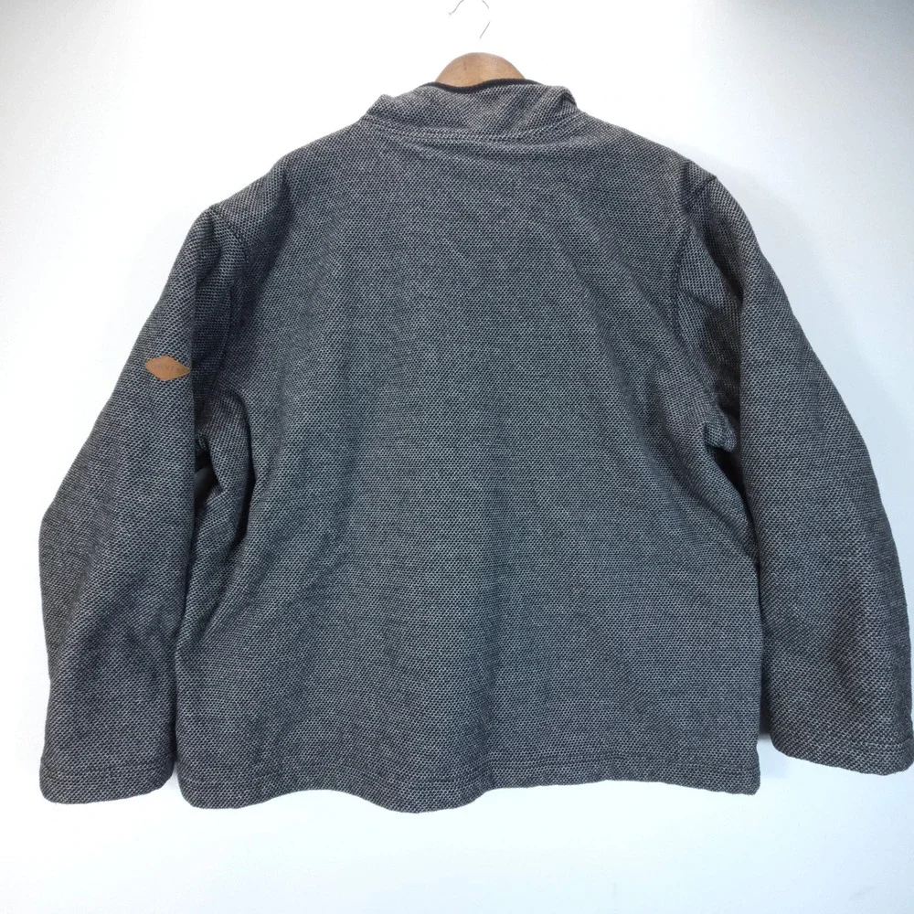 Orvis Pullover Mens XXL Gray Streetwear Sherpa Lined Quarter Zip Fleece Sweater‎